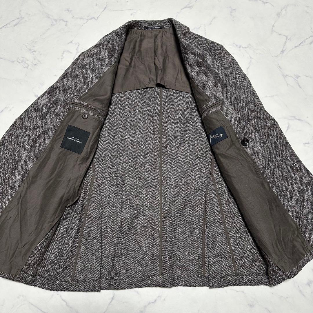 未使用級美品　ユナイテッドアローズ　ダブルテーラードジャケット　ブラウン系　46