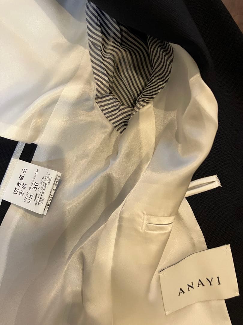 ANAYI ネイビー ウールオックス ダブルジャケット　ダブルブレスト ブレザー