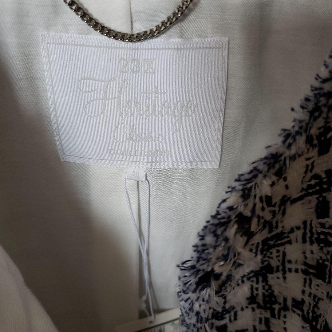 23区　23区L　大きいサイズ　ジャケット　クラレンソン　ツイード　48