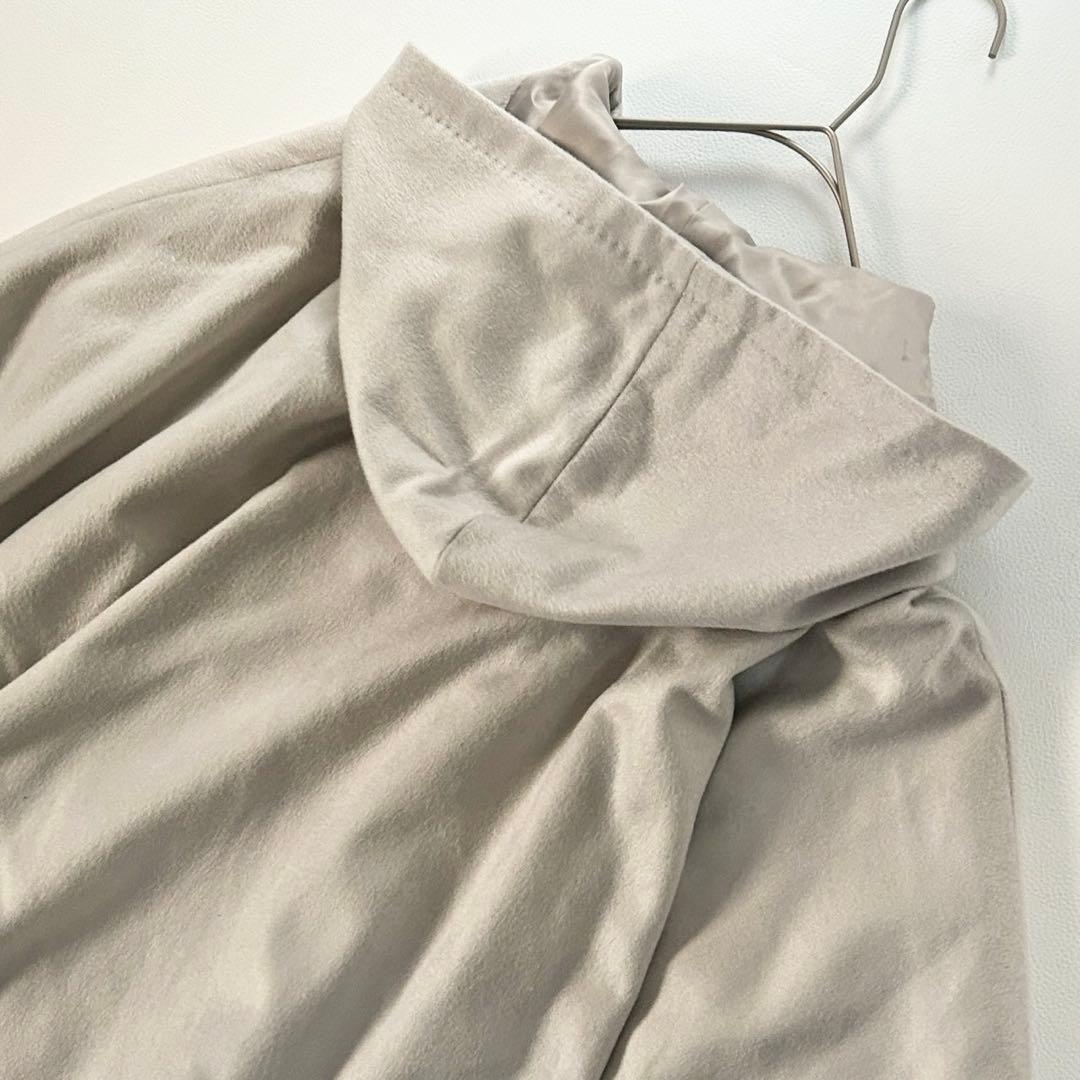 BALMAIN バルマン カシミヤ100 ポンチョ フード付き グレージュ