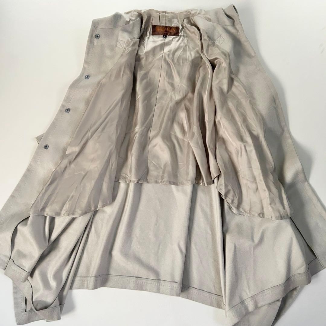 BALMAIN バルマン カシミヤ100 ポンチョ フード付き グレージュ