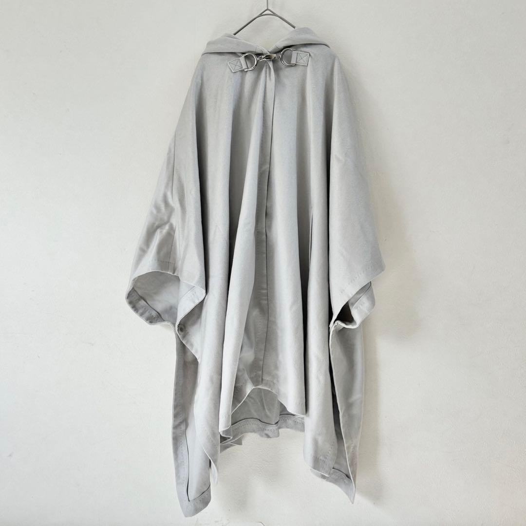 BALMAIN バルマン カシミヤ100 ポンチョ フード付き グレージュ