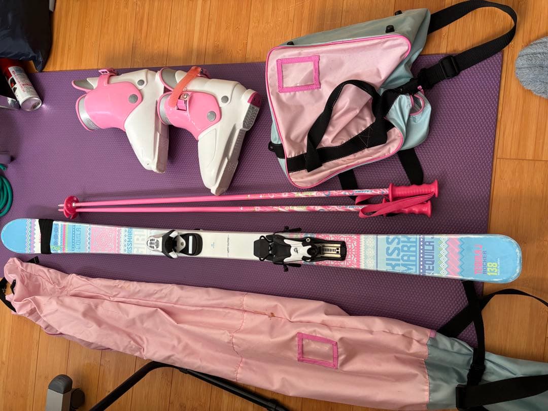 ピンク スキーセット スキー板 スキーブーツ