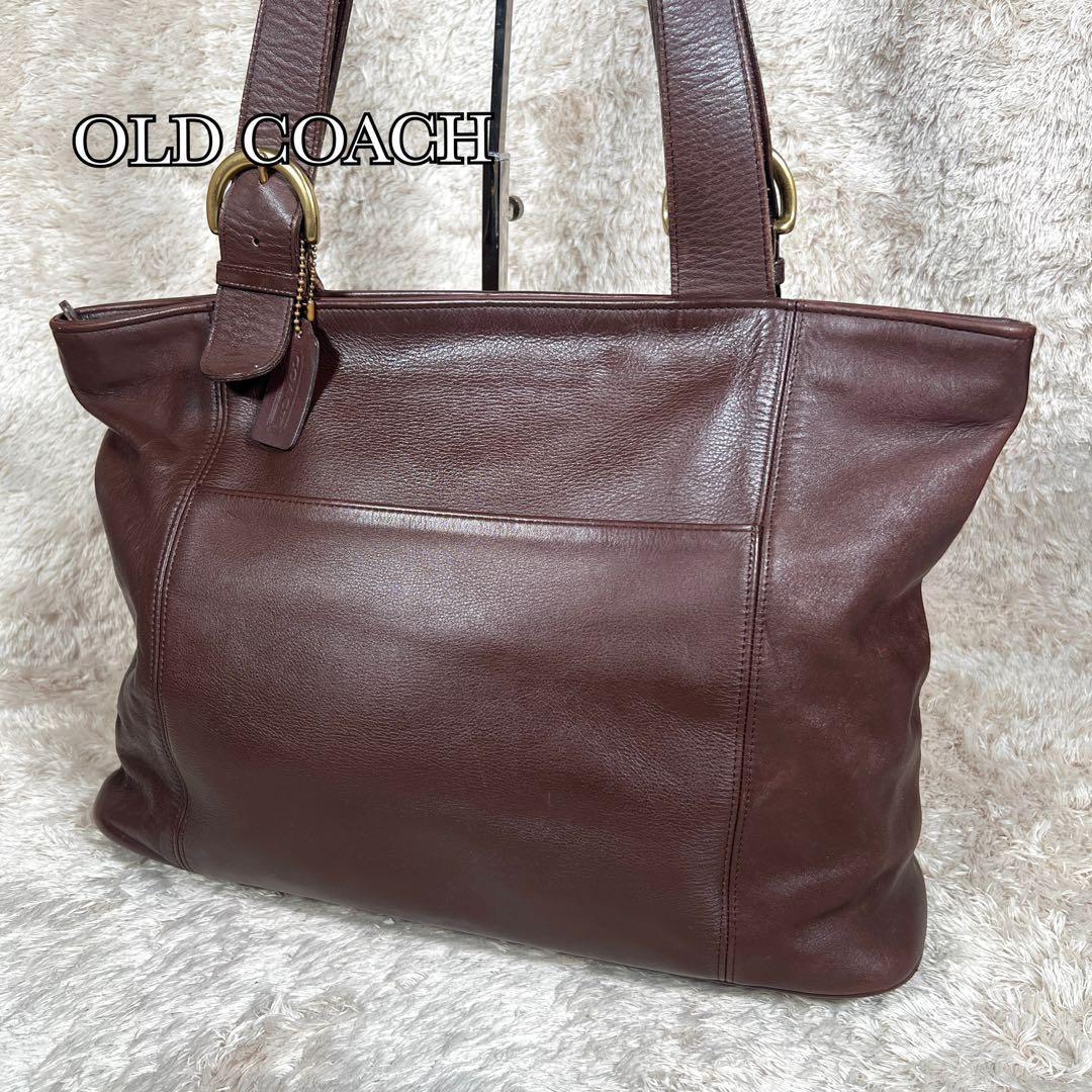 大容量　オールド コーチ グラブタン レザー 4155 トートバッグ ブラウン