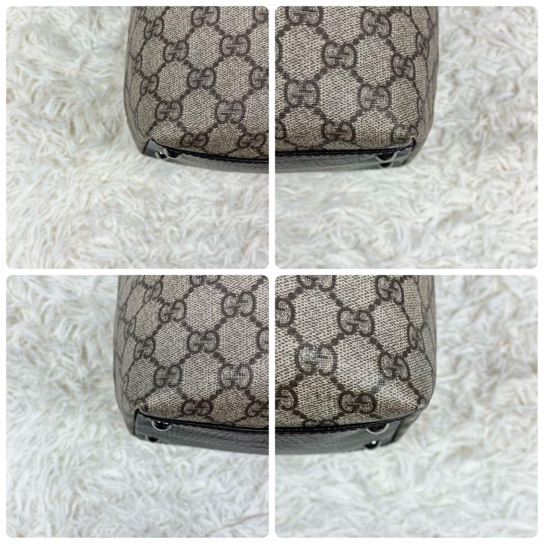 【美品】グッチ GGスプリーム トートバッグ ベージュ A4大容量 肩がけ