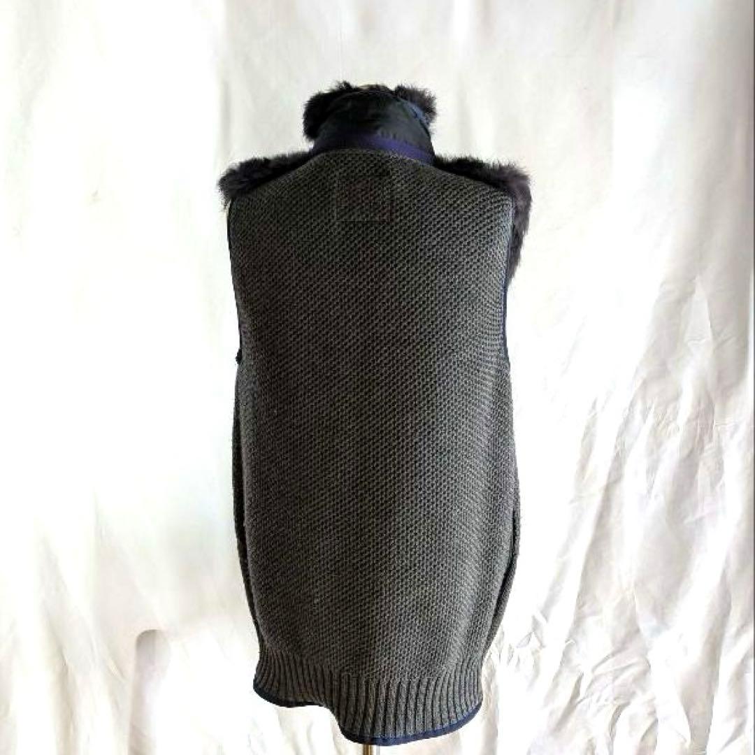 サカイsacai ラビットファー×ウールニットベストブルー系サイズ1