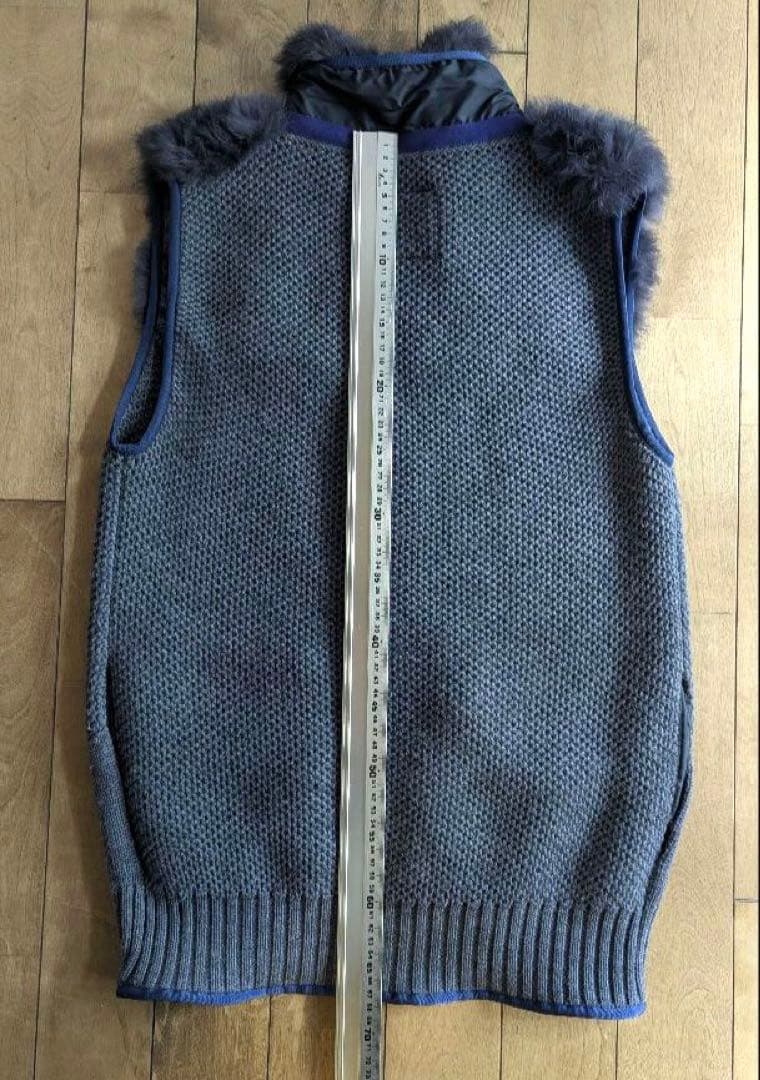 サカイsacai ラビットファー×ウールニットベストブルー系サイズ1