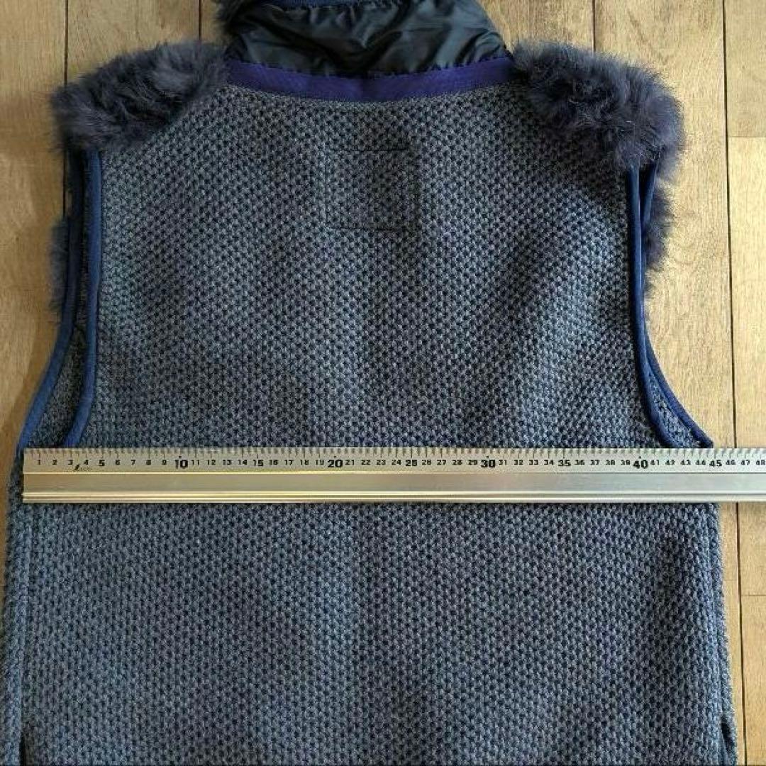 サカイsacai ラビットファー×ウールニットベストブルー系サイズ1