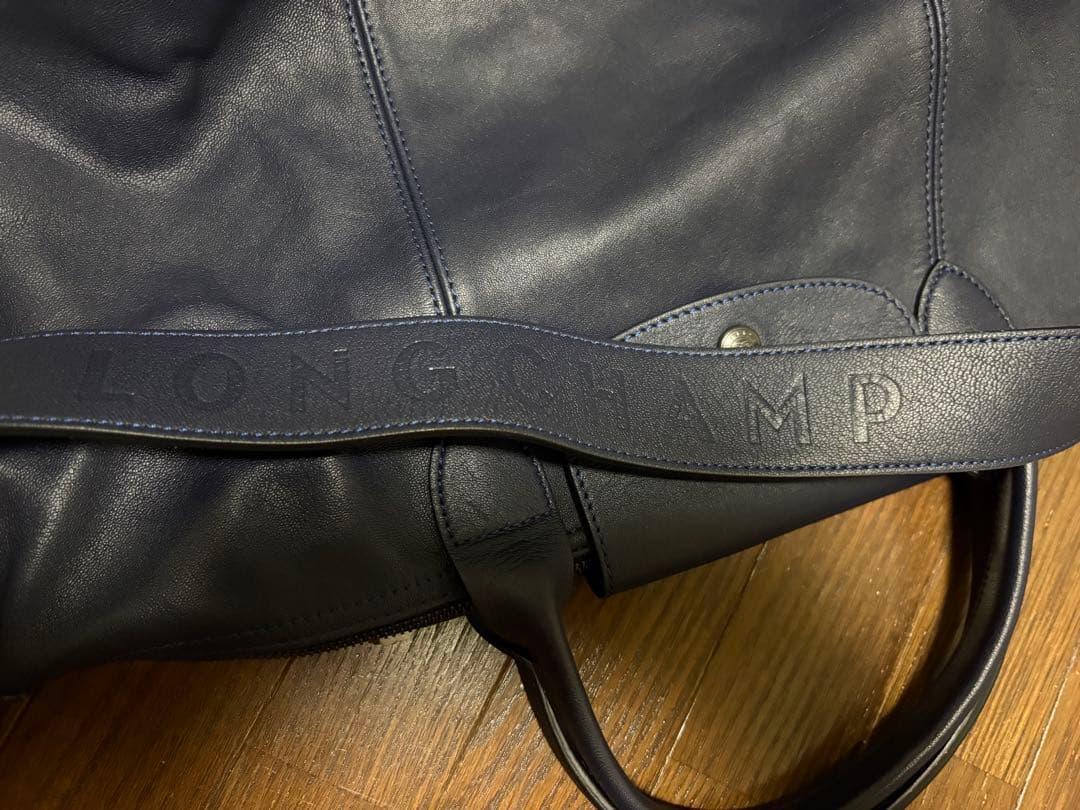 本日限定特価☆ロンシャン　プリアージュ　キュイール　ネイビー　レザー　フランス