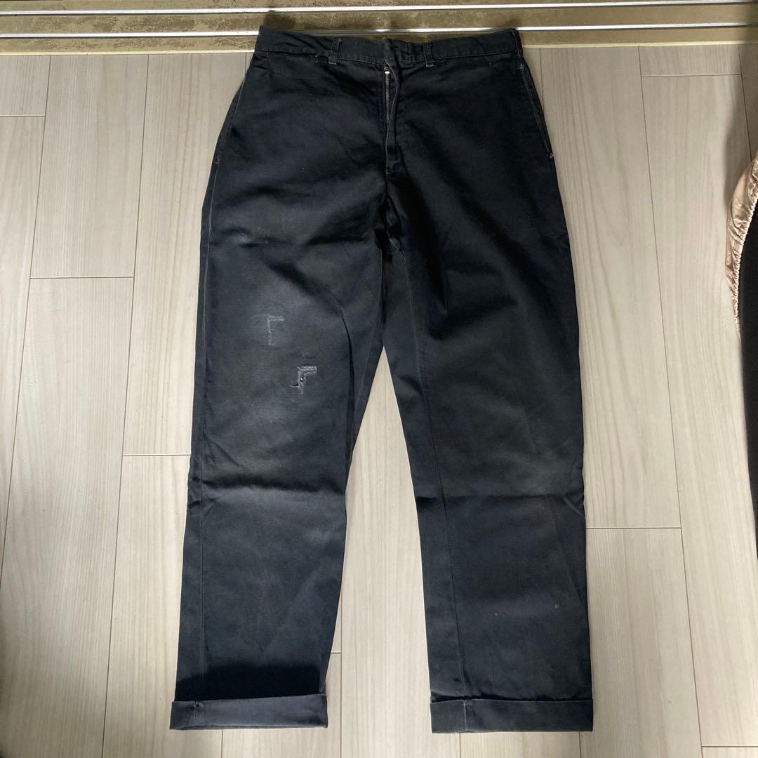 60s 50s ブラックパンツ　ヴィンテージ　usa製 コットン　ワーク