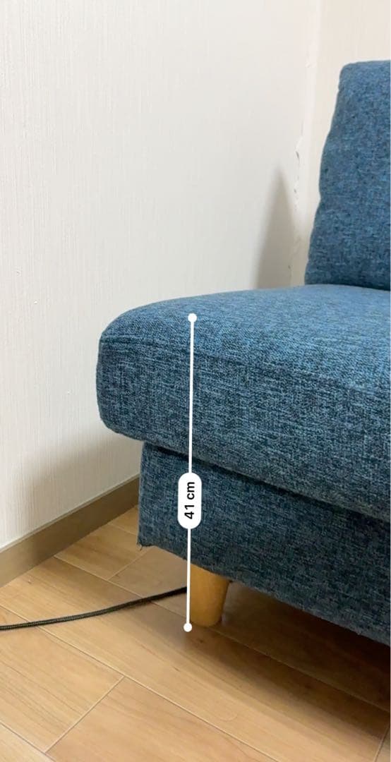 近い地域推奨　引き取り限定　ロウヤ　L字型ソファセット　ネイビー