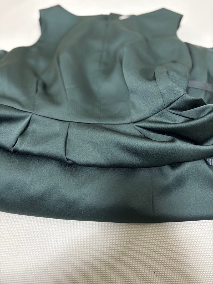 AIMER【エメ】ドレス ロング　サイズ9[M] 深緑　バッグ編み上げ　リボン