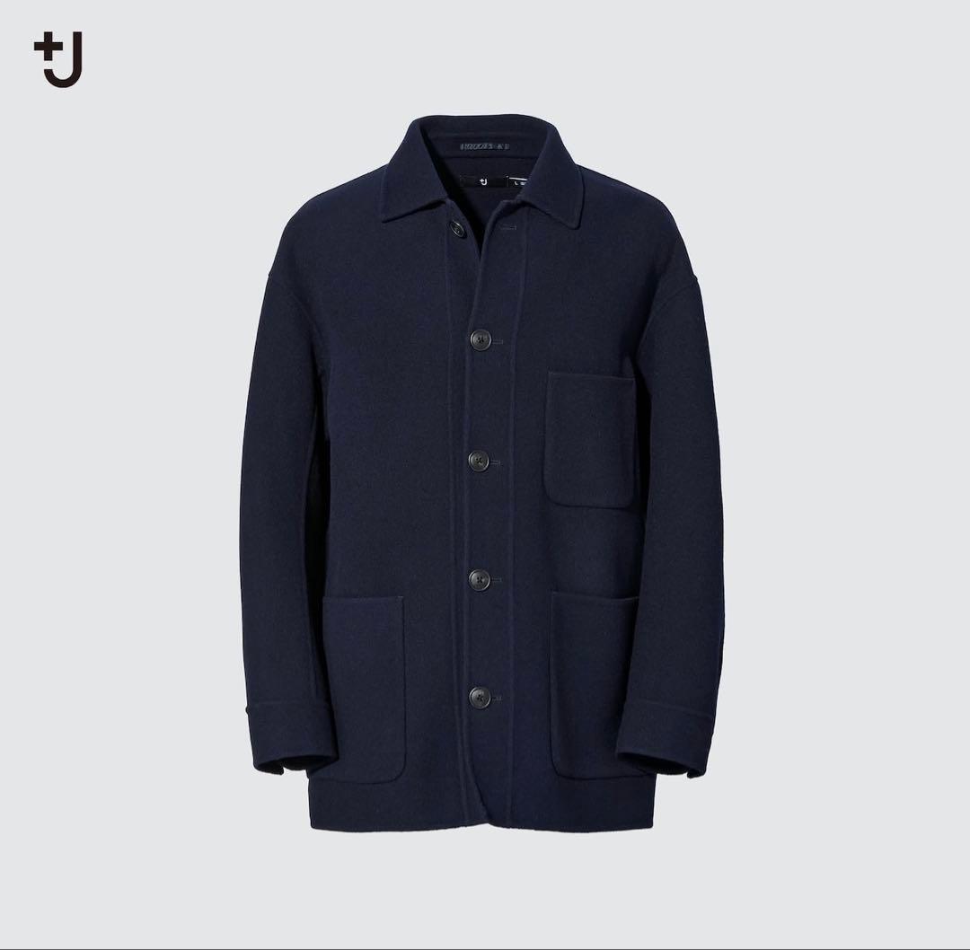 +J ウールブレンドオーバーサイズシャツジャケット