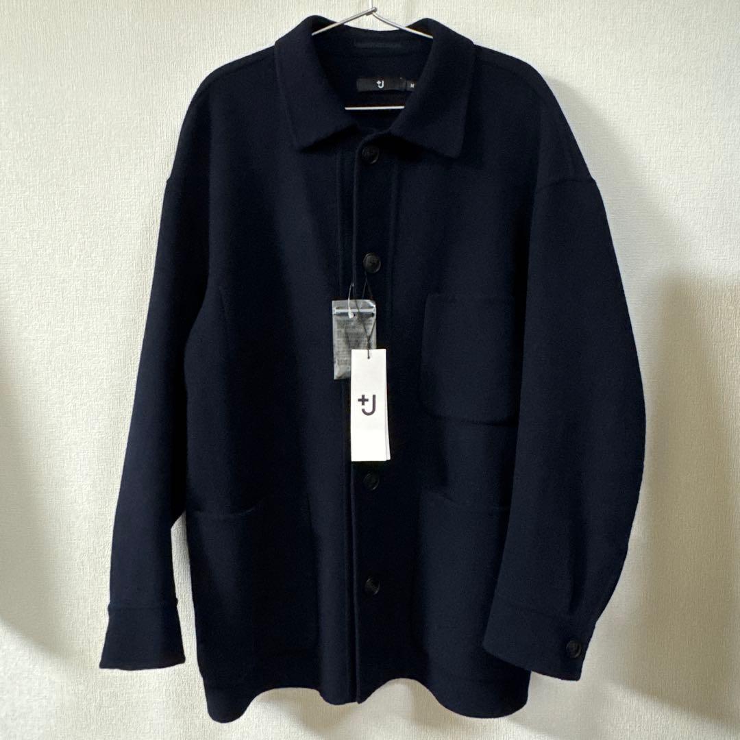 +J ウールブレンドオーバーサイズシャツジャケット