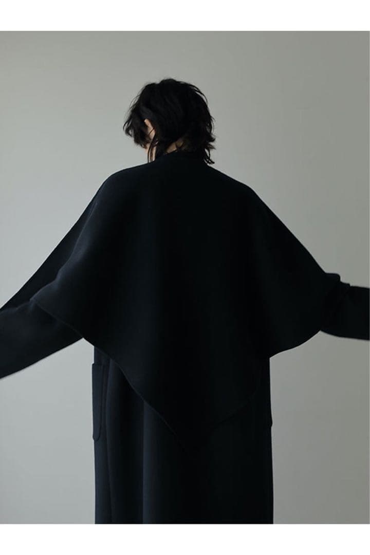 [新品未使用] ETRE TOKYO リバースストールロングコート Navy