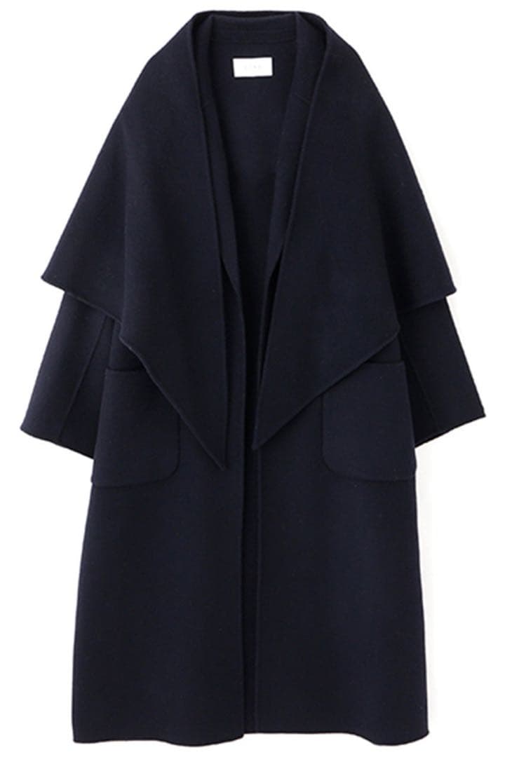 [新品未使用] ETRE TOKYO リバースストールロングコート Navy