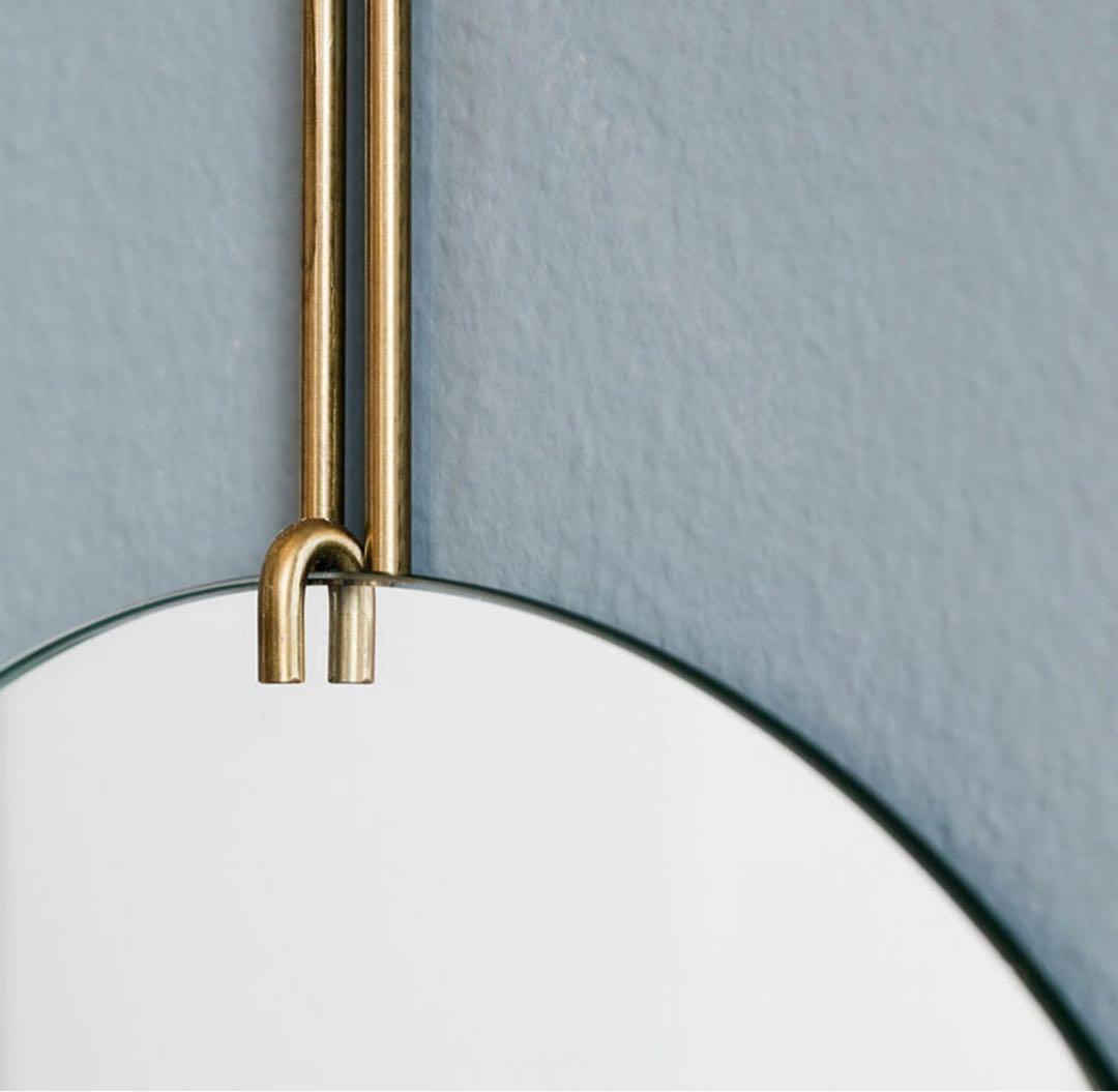 新品本物　ムーべ壁掛け鏡　50cmブラス真鍮