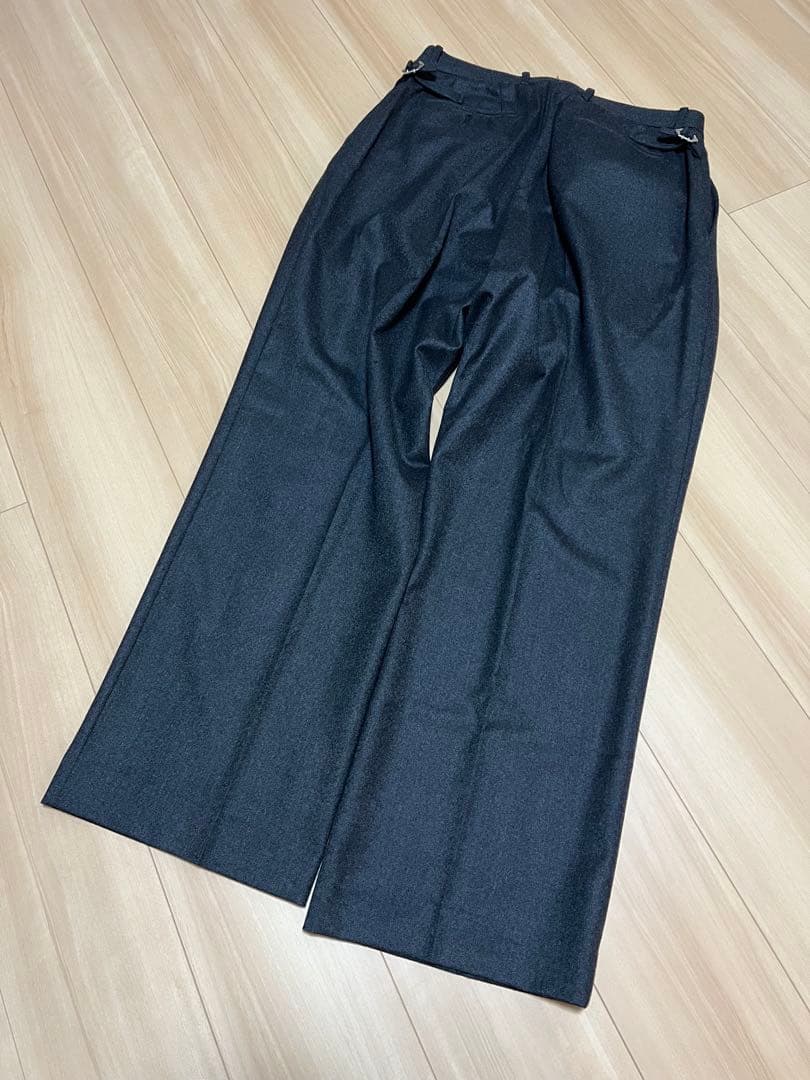 MBハイエンド 尾州ウールクラシックハイウエストワイドスラックス