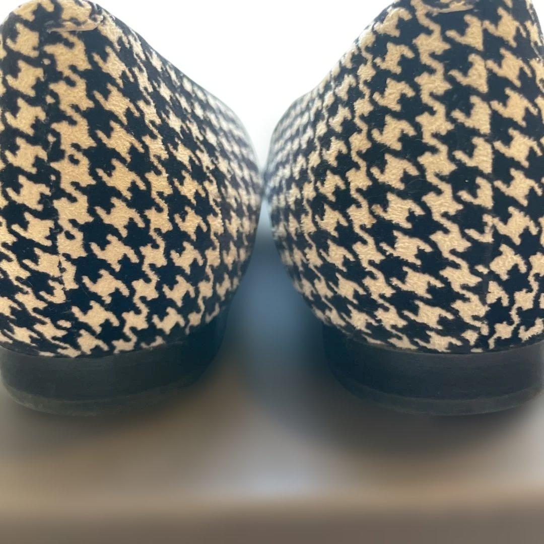 PELLICO 白黒ハウンドトゥース フラットシューズ　371/2