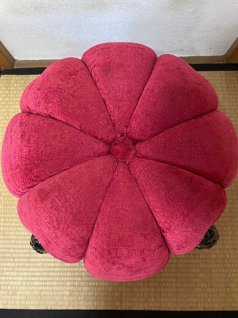 ゆー  ワインレッドのおしゃれなパンプキンスツール