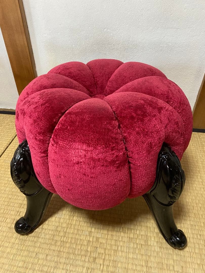 ゆー  ワインレッドのおしゃれなパンプキンスツール