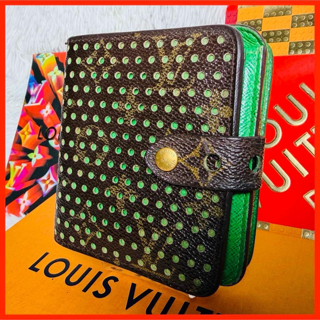 【セール】ルイヴィトン モノグラム ペルフォ コンパクトジップ ヴェールグリーン