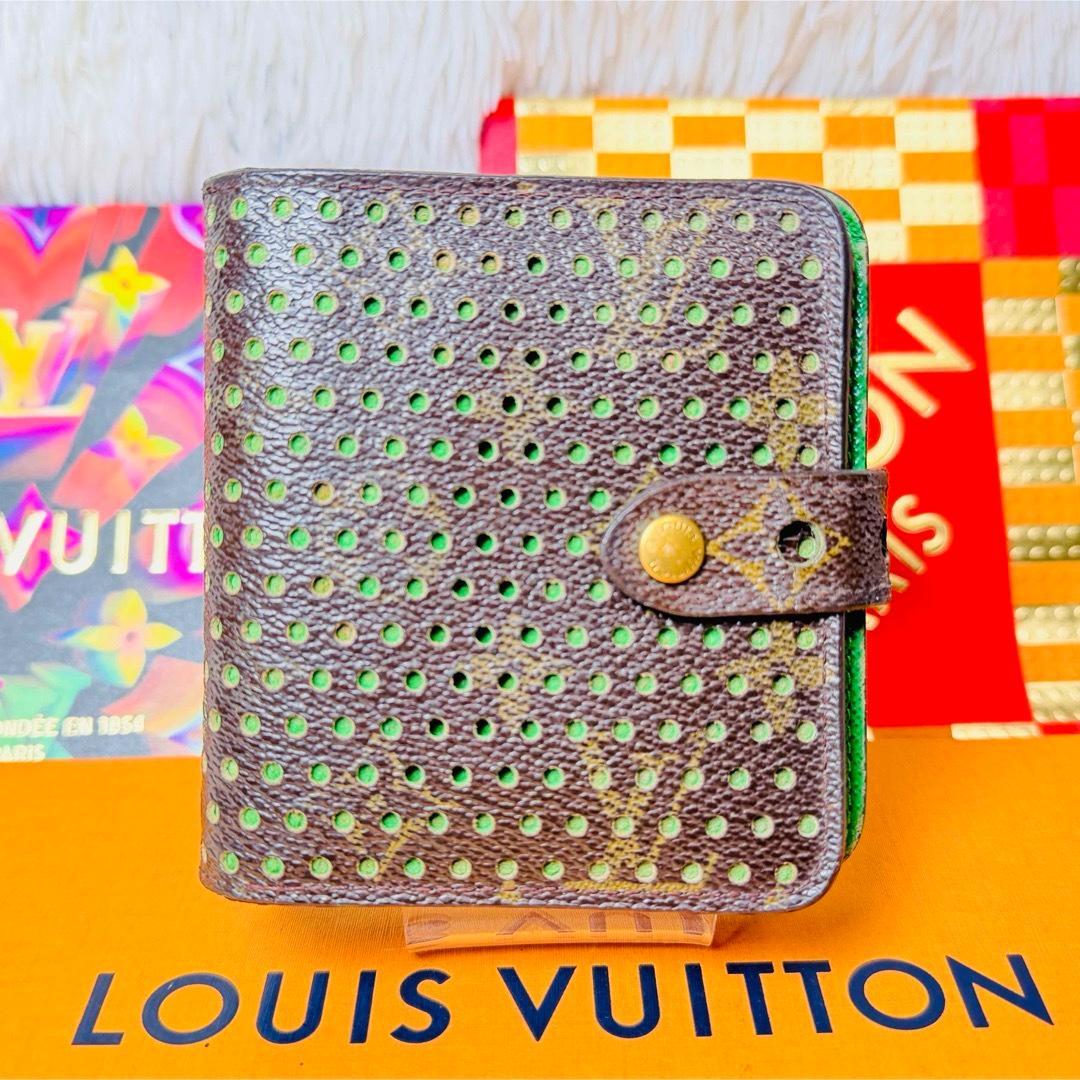 【セール】ルイヴィトン モノグラム ペルフォ コンパクトジップ ヴェールグリーン