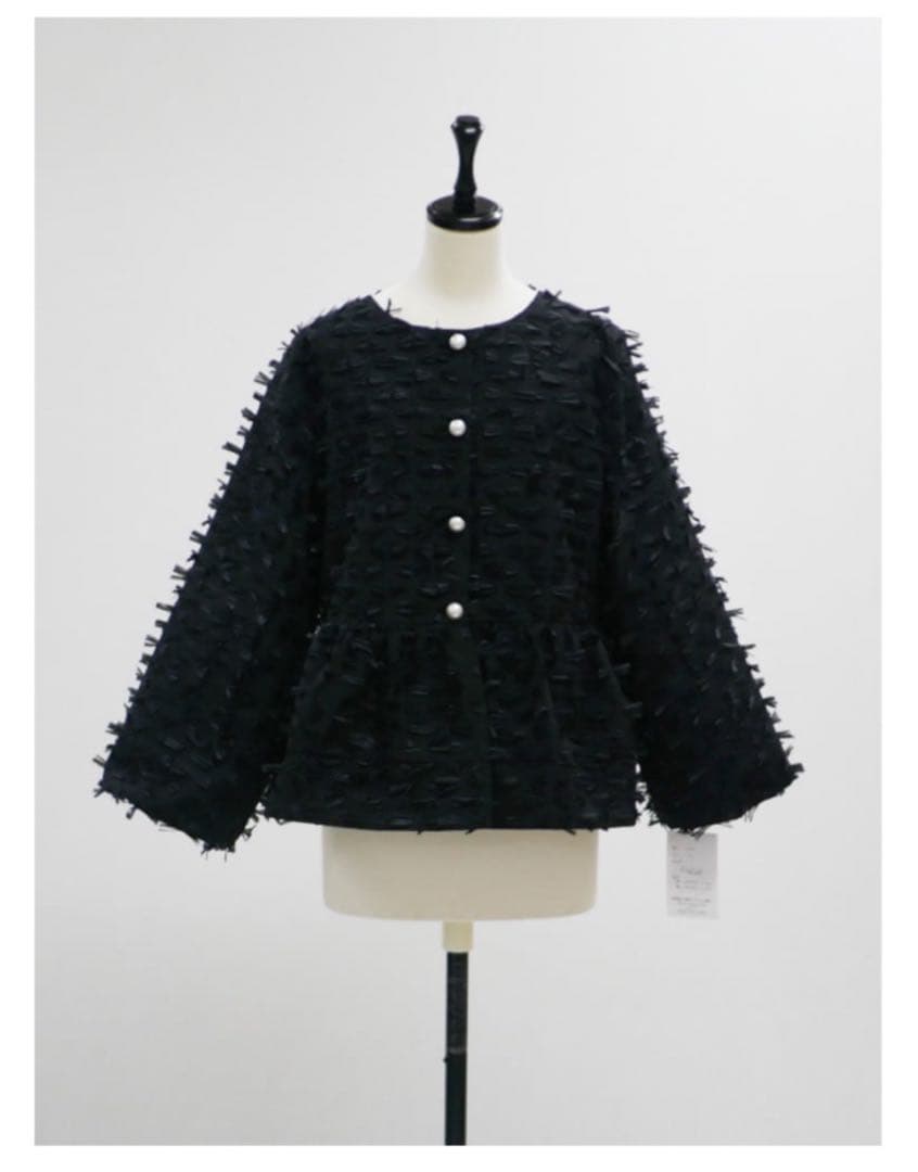 BéBéoD Ribbon design pearl button jacket