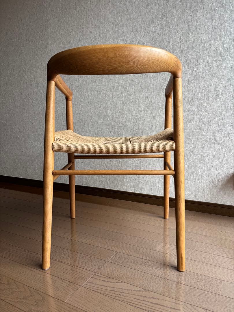 無印オーク材ペーパーコードアームチェア