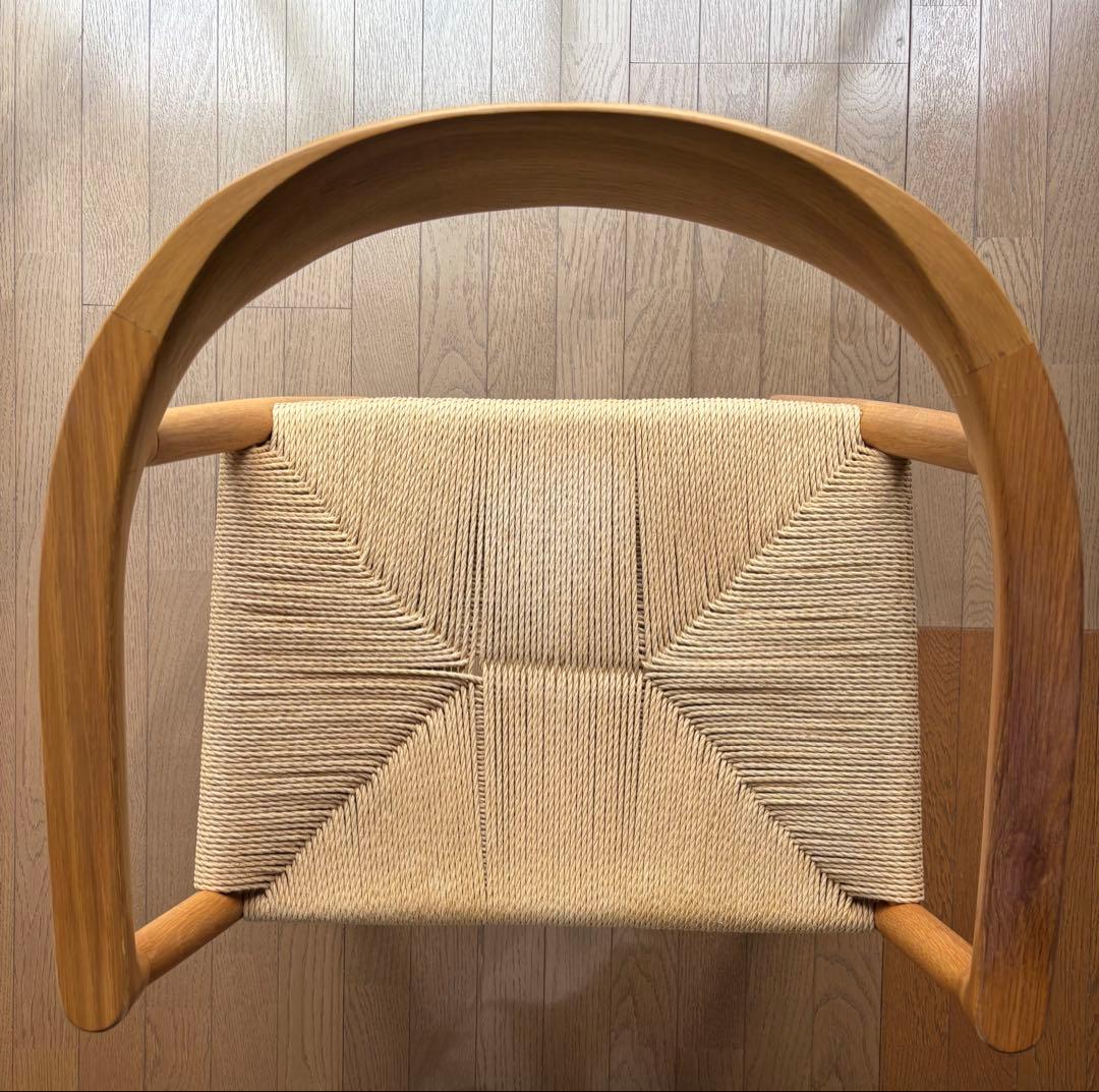 無印オーク材ペーパーコードアームチェア