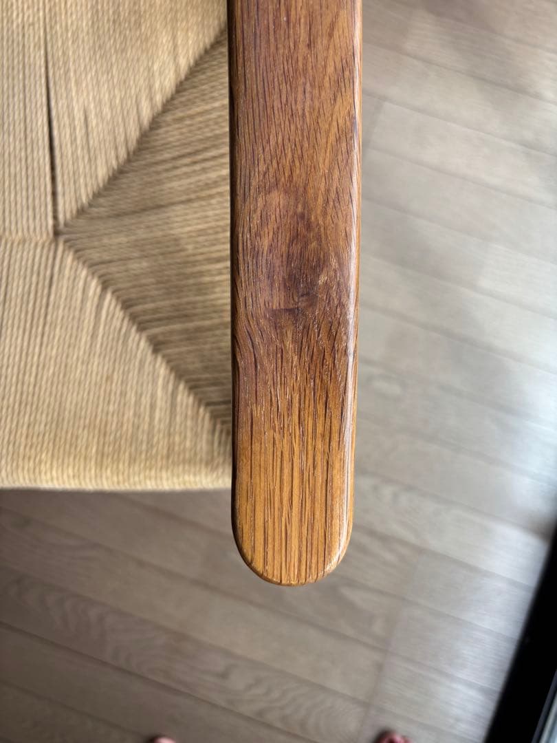 無印オーク材ペーパーコードアームチェア