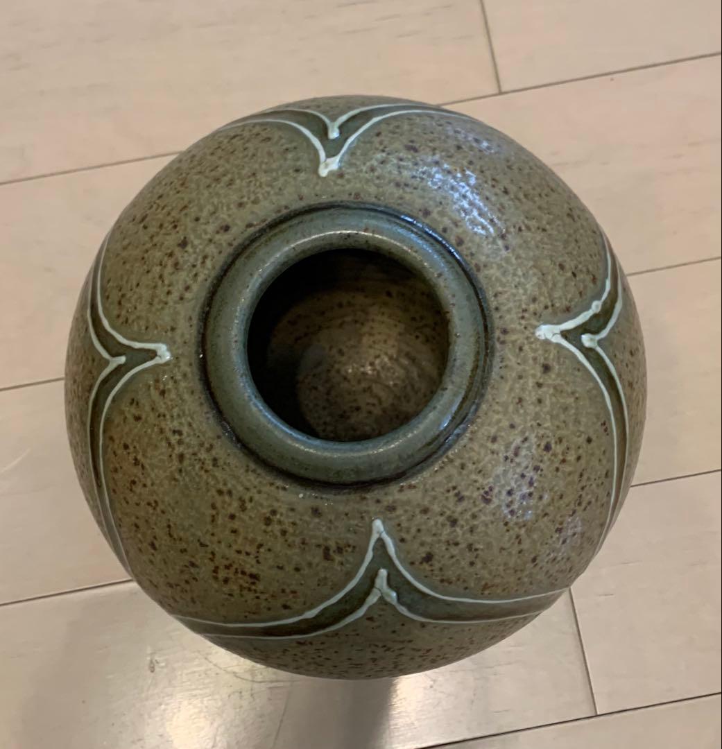 【稀少】　小樽窯 白勢陶園　花弁文壺　白勢栄悦作　花器　花瓶　壺