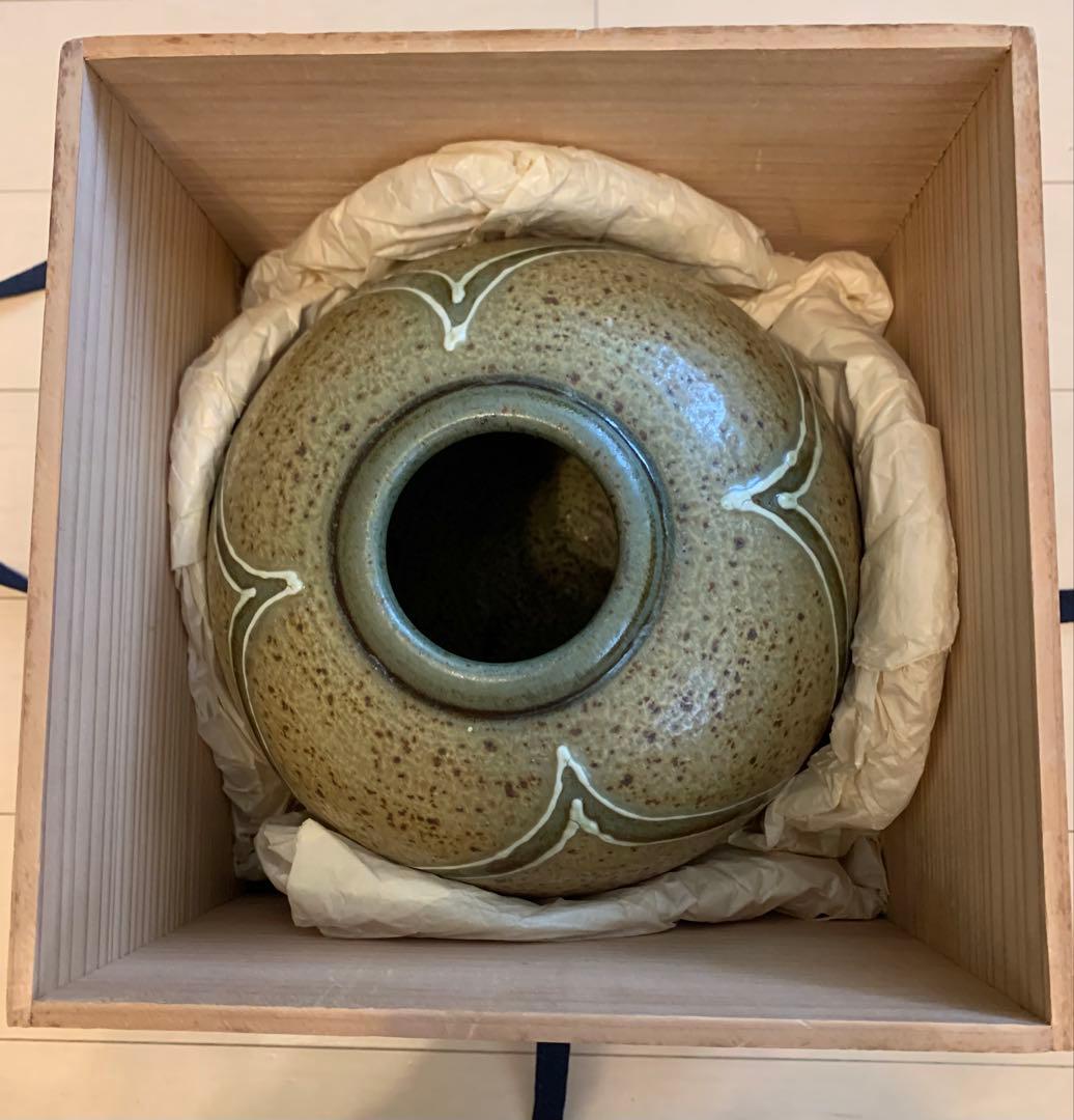 【稀少】　小樽窯 白勢陶園　花弁文壺　白勢栄悦作　花器　花瓶　壺