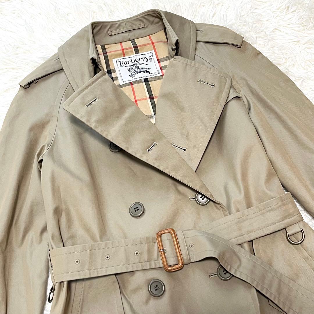 美品✨️バーバリーズ トレンチコート ギャバジン生地 カーキ ノバチェック M