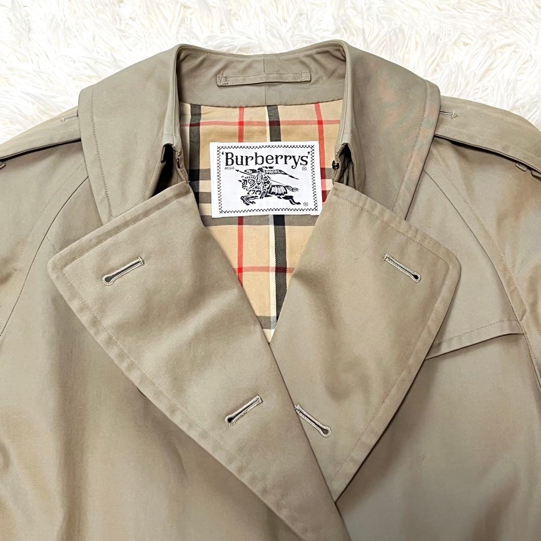 美品✨️バーバリーズ トレンチコート ギャバジン生地 カーキ ノバチェック M