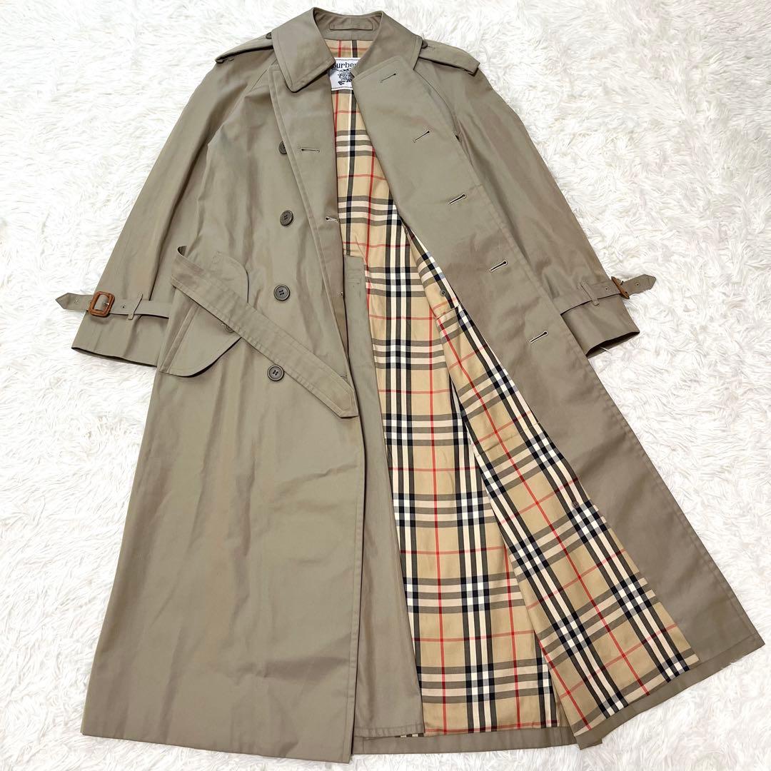 美品✨️バーバリーズ トレンチコート ギャバジン生地 カーキ ノバチェック M