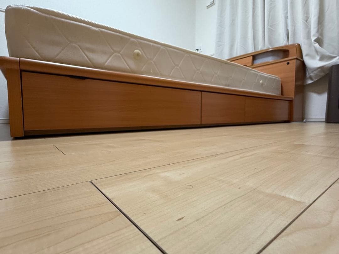 専用「うさまる様」堺市近く 引き取り限定 収納付きダブルベッド マットレス付き