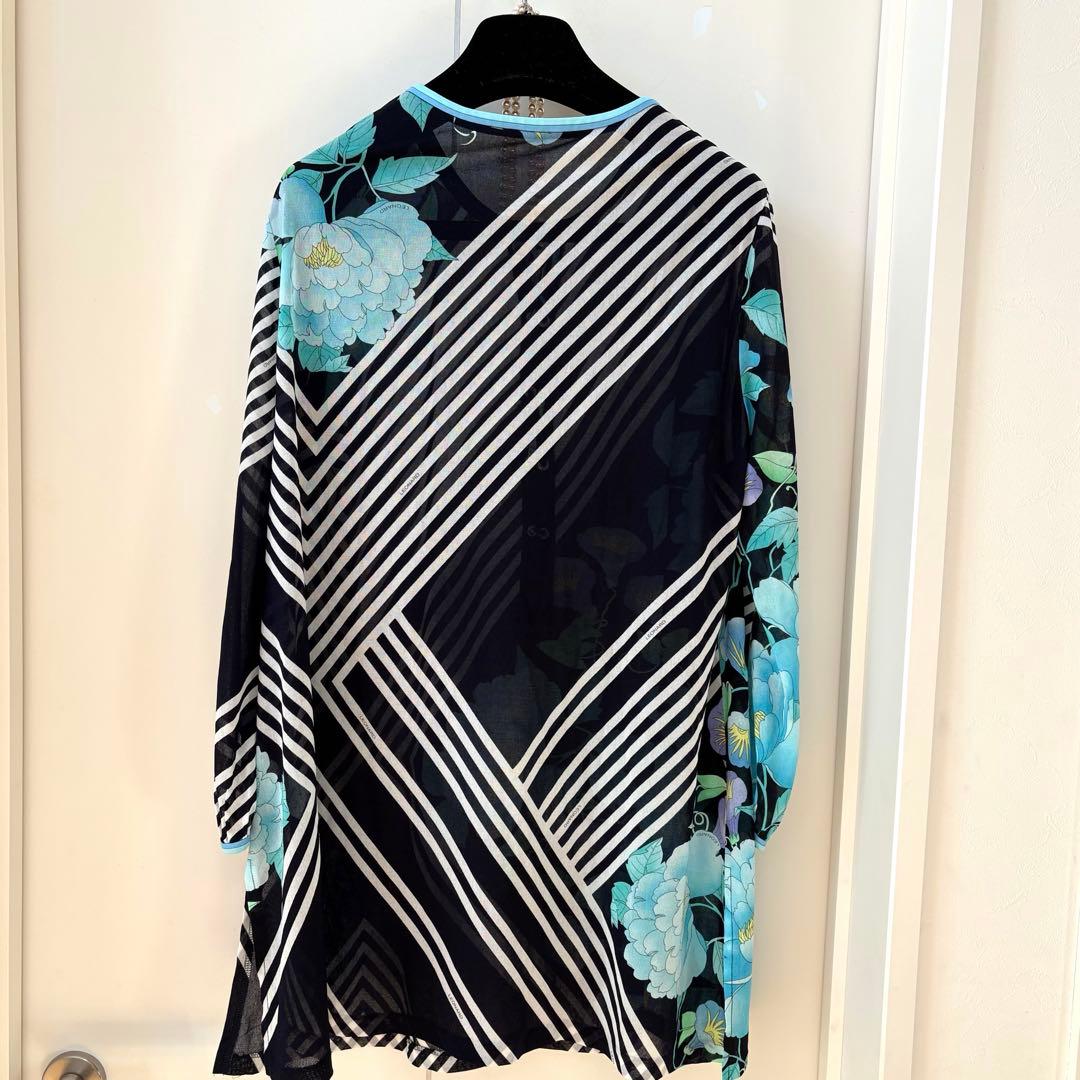 美品✨LEONARD シアーチュニックブラウス レースアップ 40 花柄