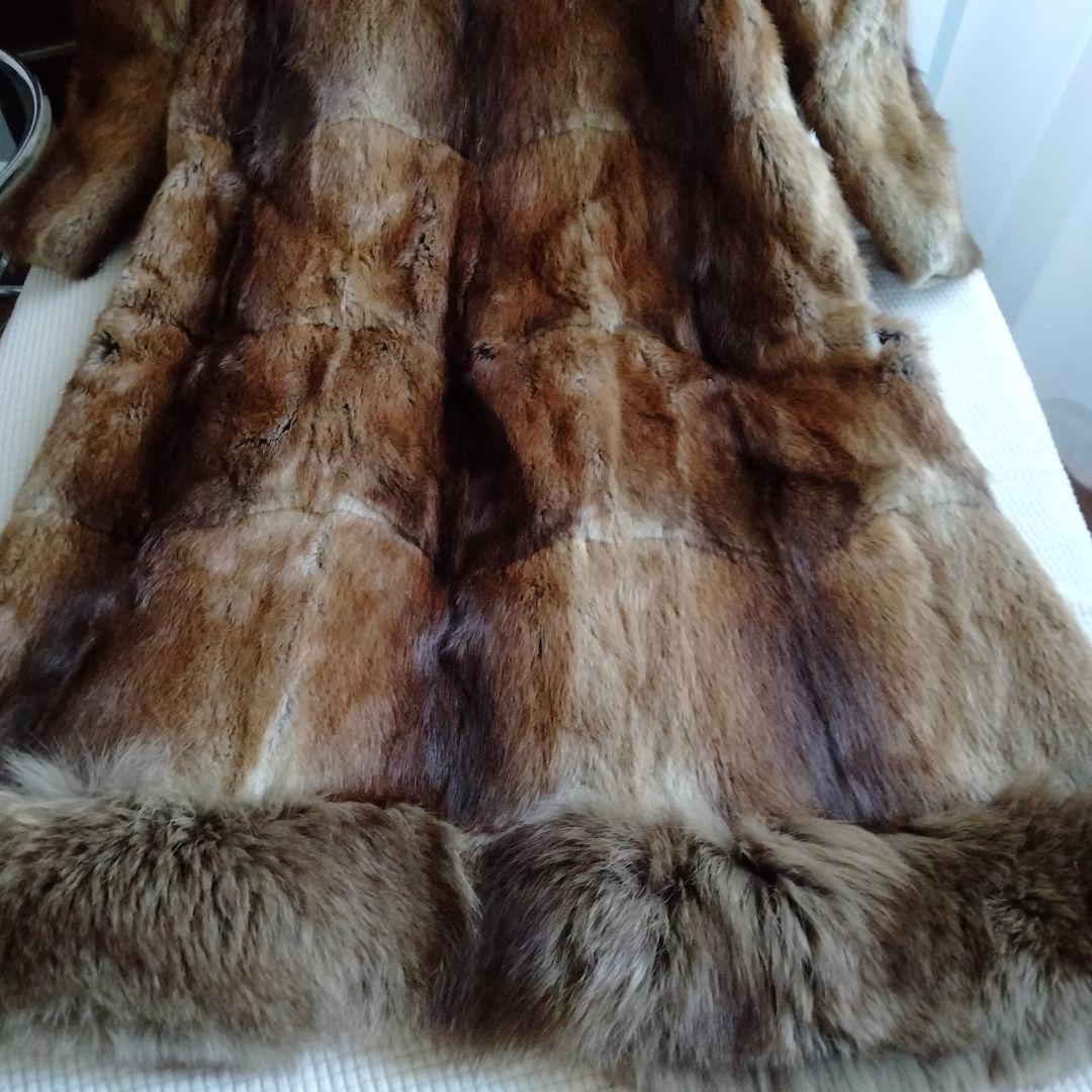 未使用品❤毛皮ロングコートリアルファー 毛皮コートブラウン
