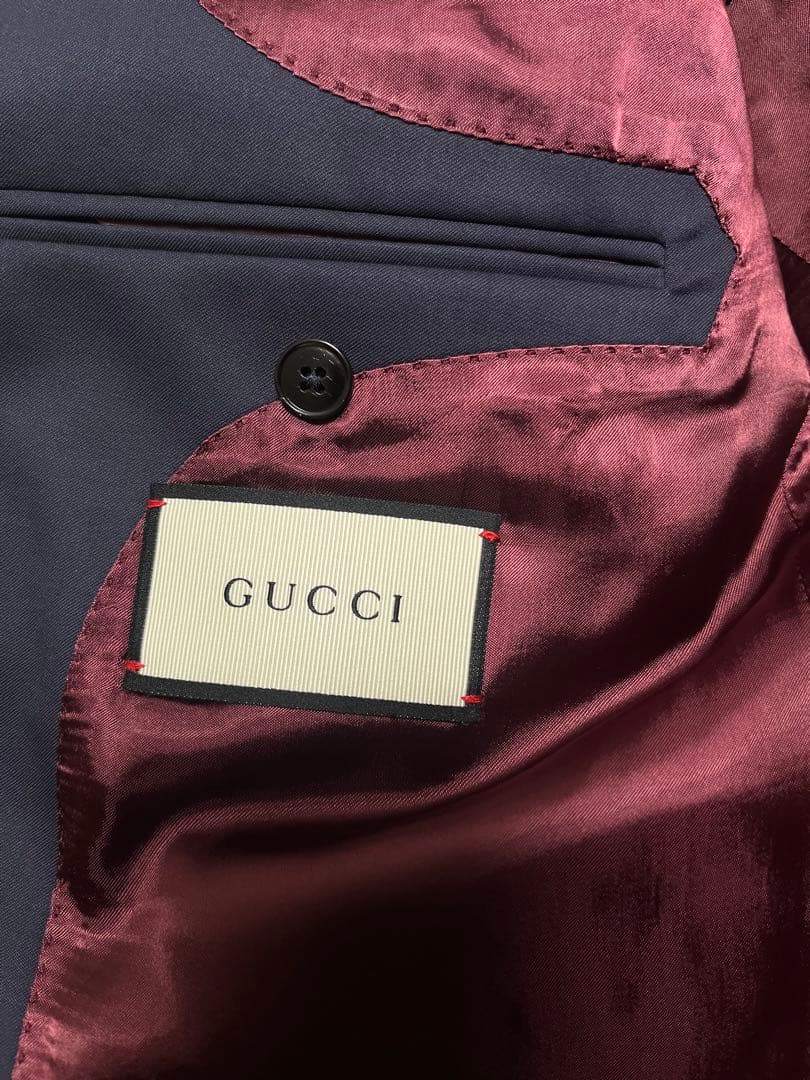 限定価格！GUCCIネイビー スーツ サイズ54 ハンガー付き