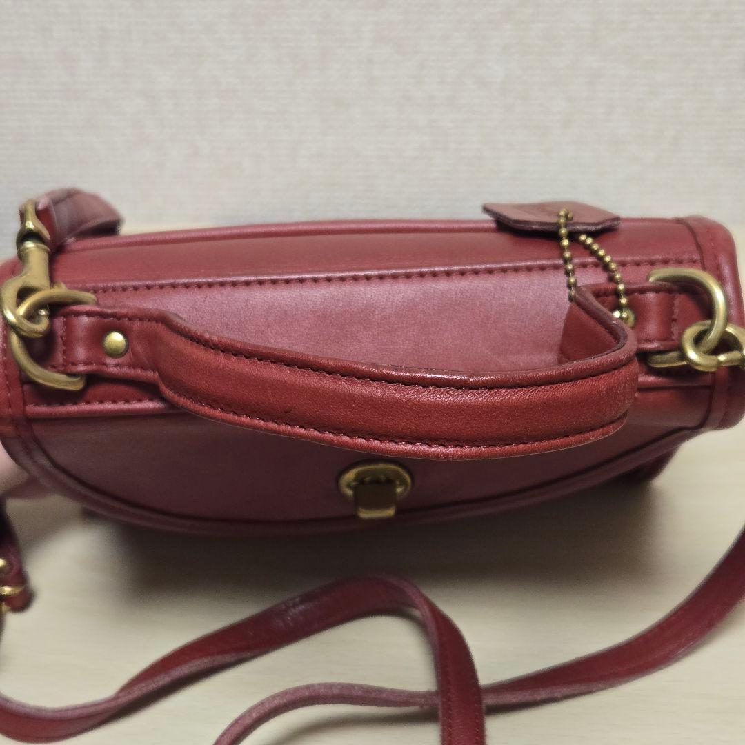 オールドコーチ 9985 ターンロック トップハンドル ハンドバッグ レッド