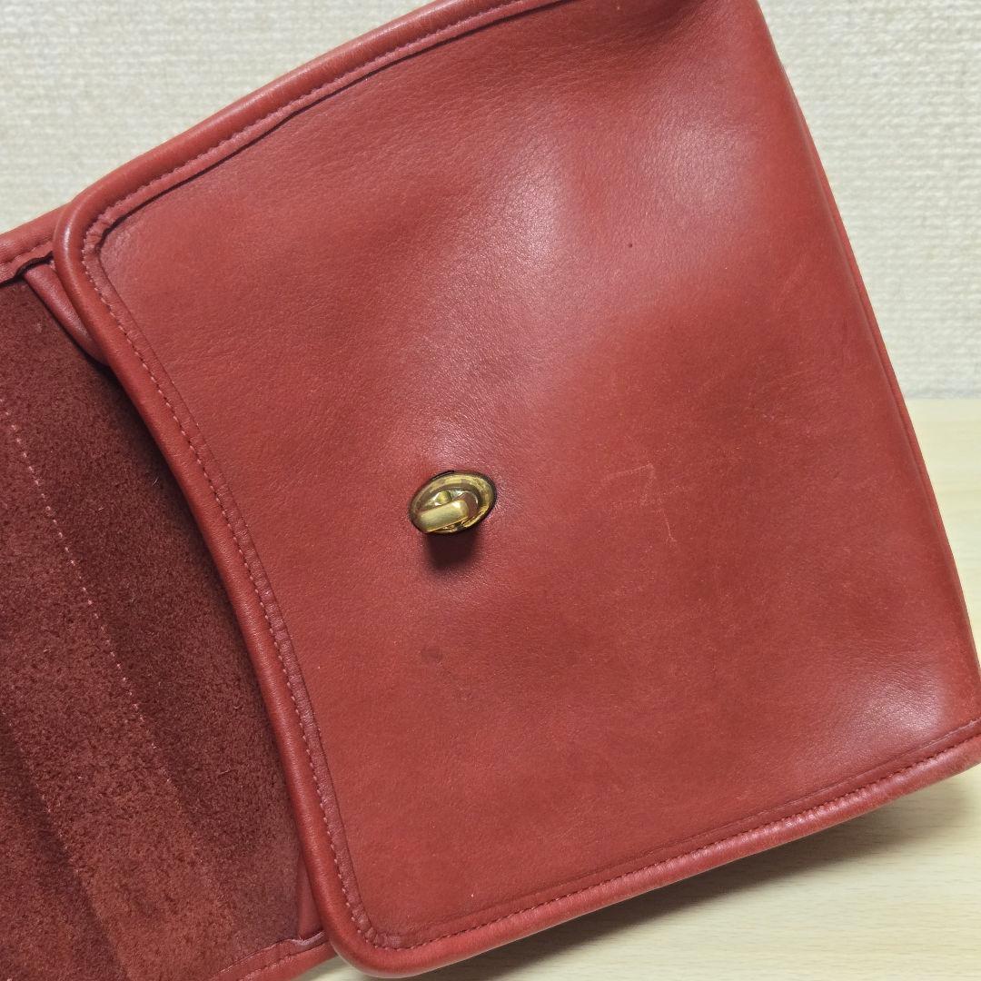 オールドコーチ 9985 ターンロック トップハンドル ハンドバッグ レッド