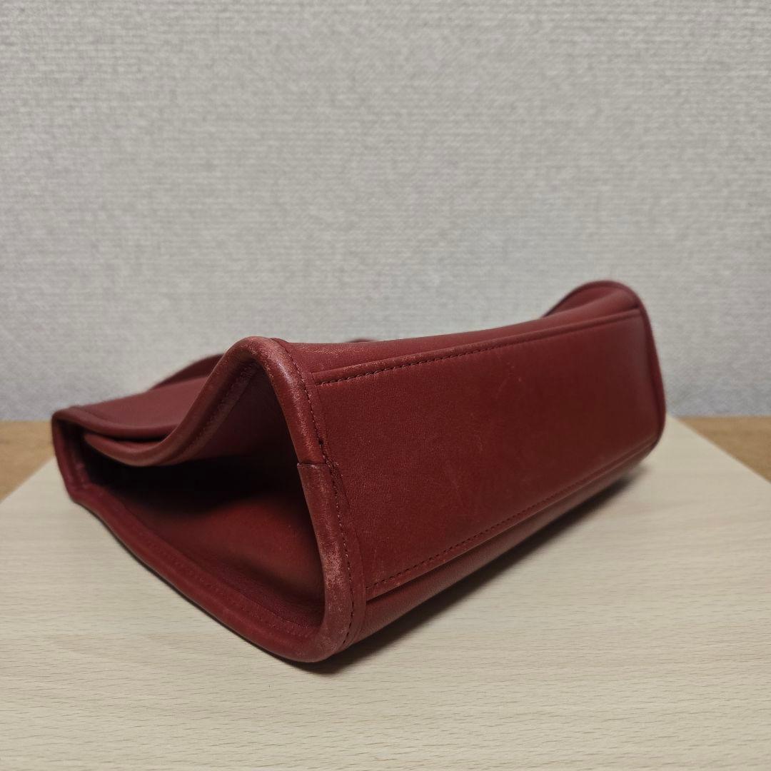 オールドコーチ 9985 ターンロック トップハンドル ハンドバッグ レッド