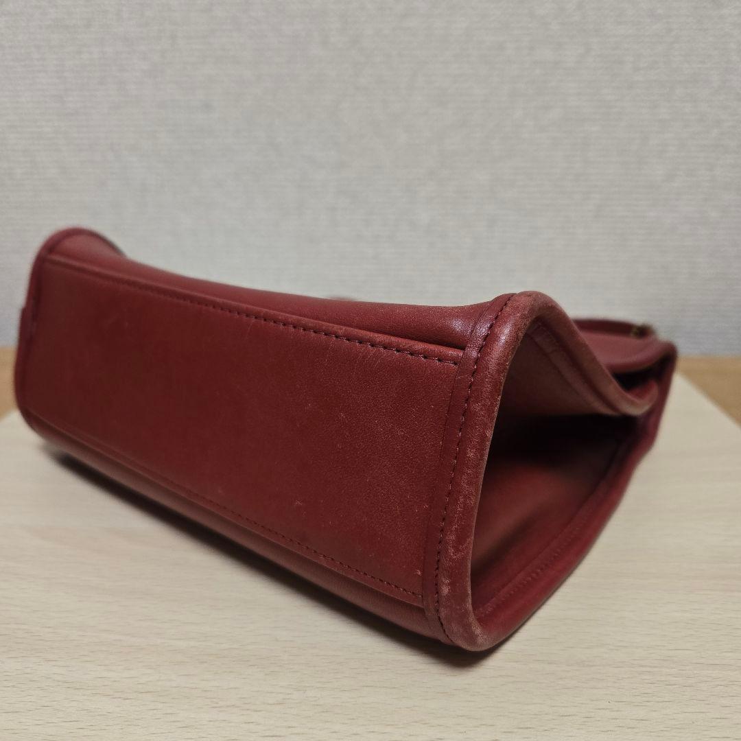 オールドコーチ 9985 ターンロック トップハンドル ハンドバッグ レッド