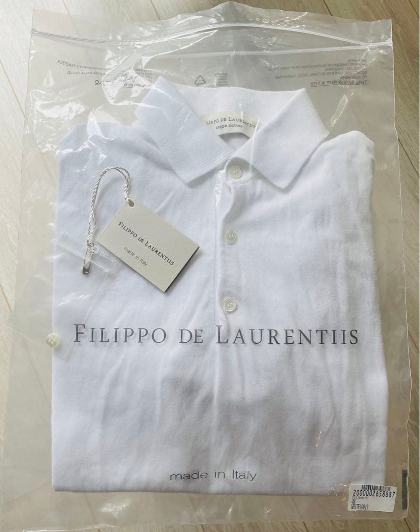 Filippo de Laurentiis ホワイト48白 ポロシャツフィリッポ