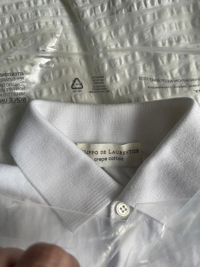 Filippo de Laurentiis ホワイト48白 ポロシャツフィリッポ