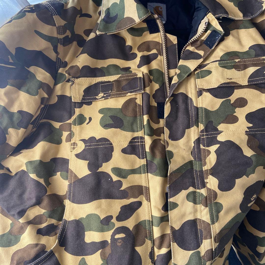 carharn men's 中綿コート　迷彩柄