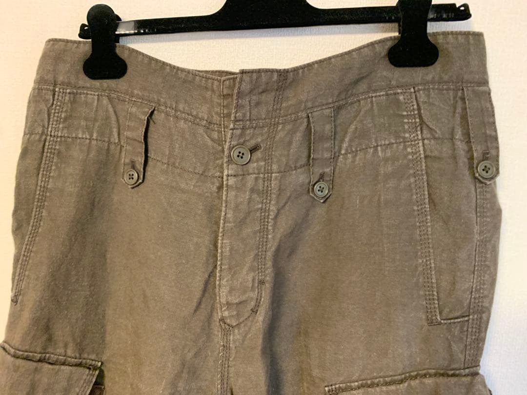 ワイズフォーメン（ヨウジヤマモト）パラフィンコートリネンラミーカーゴパンツ