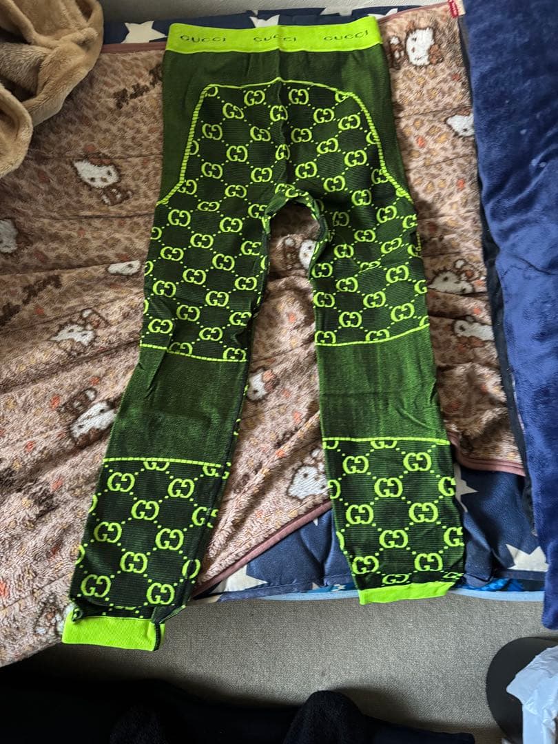 GUCCI GGロゴ グリーン レギンス Lサイズ