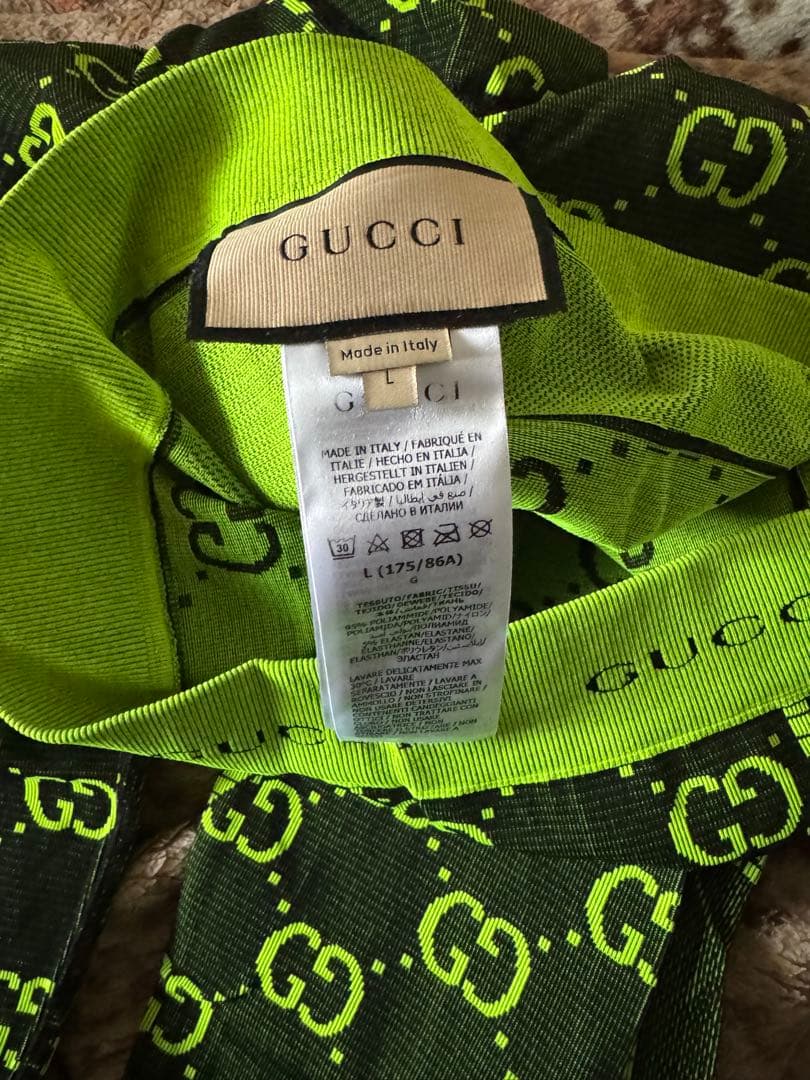GUCCI GGロゴ グリーン レギンス Lサイズ